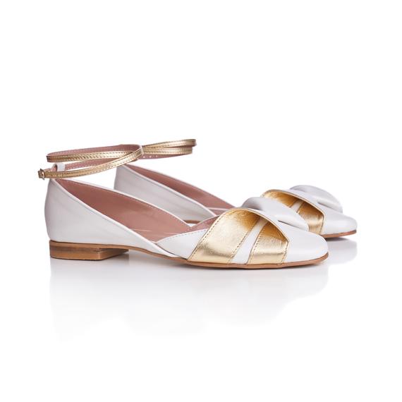 LENA Ecru Gold | REKAVAGO Designer shoes