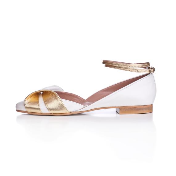 LENA Ecru Gold | REKAVAGO Designer shoes